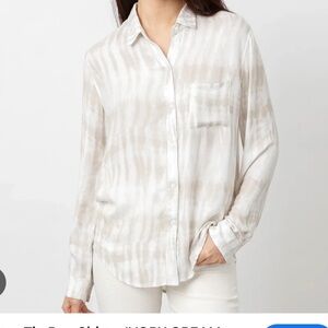 Rails Hunter button down ivory cream tie die